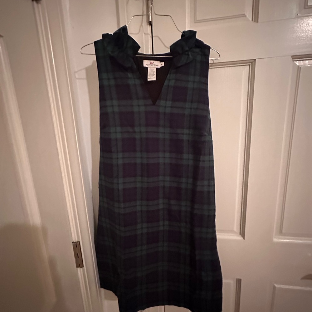 Vineyard Vines Blue and Green Plaid Dress